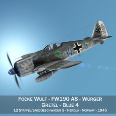 3D Focke Wulf – FW190 A8 – Blue 4