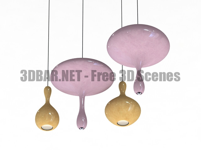 Tsunami glassworks Lava drops chandelier 3D Collection