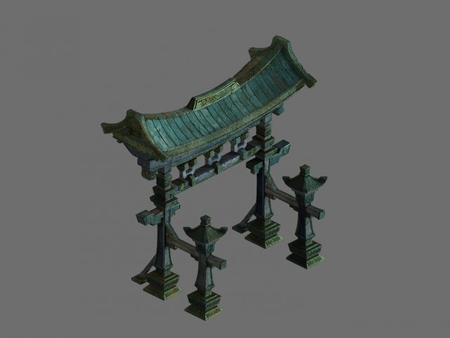 Game model – the entrance of the large area of fou 3D Model