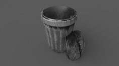 Trash Can open low poly 3D Model