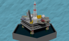 LowPoly Oil platform 3D Model