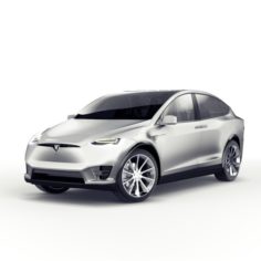 Tesla model X car 3d model vray corona 3D Model