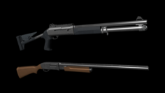 Two shotguns 3D Model