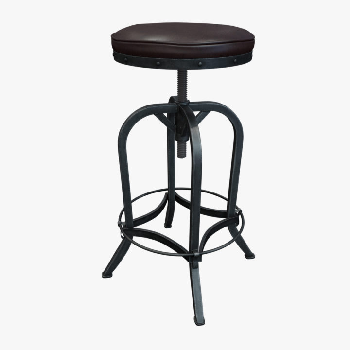 Dempsey Swivel Iron Bar Stool 3D Model