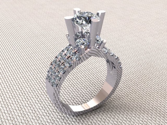 Ring 6mm diamond 3D Model