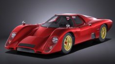 3D Mclaren M6GT 1969 24h lemans race car VRAY 3D Model