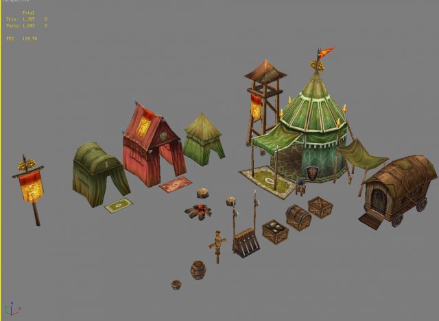 Game Model Arena – tent 02 01 3D Model