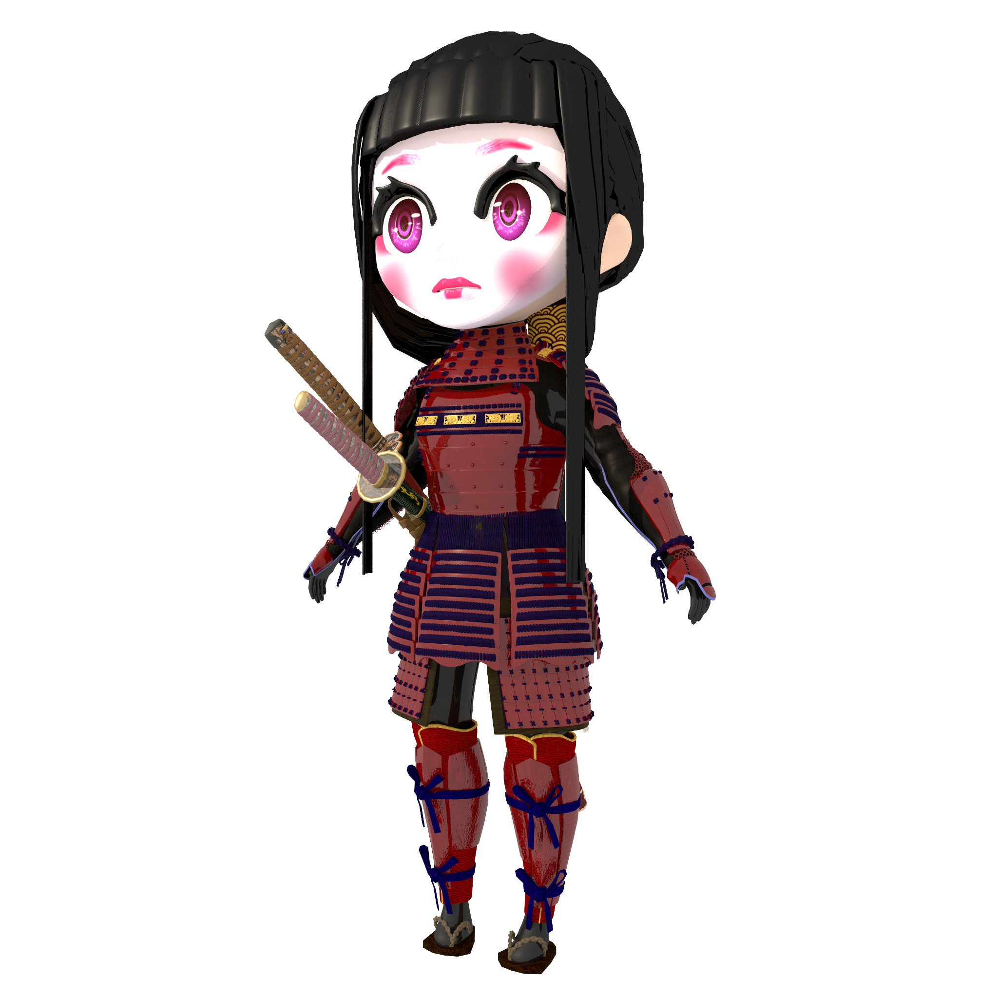 Geisha Samurai 3D model 3D Model