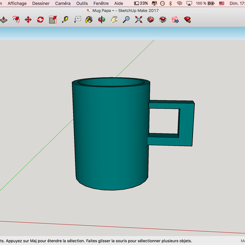 Mug Bleu Marine 3D Print Model