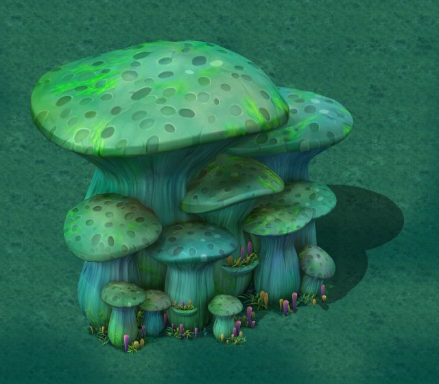 Cartoon Edition – Ancient Nu Wa Mushroom Fossils 0 3D Model