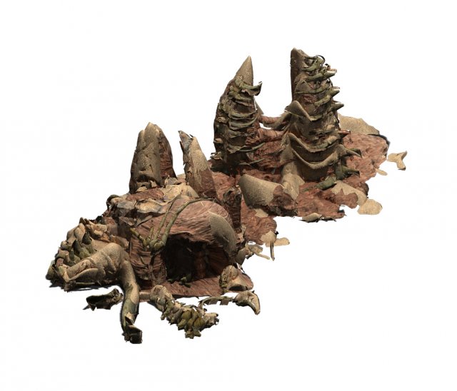 Desert – BOSS Altar Fossil Bones 04 3D Model