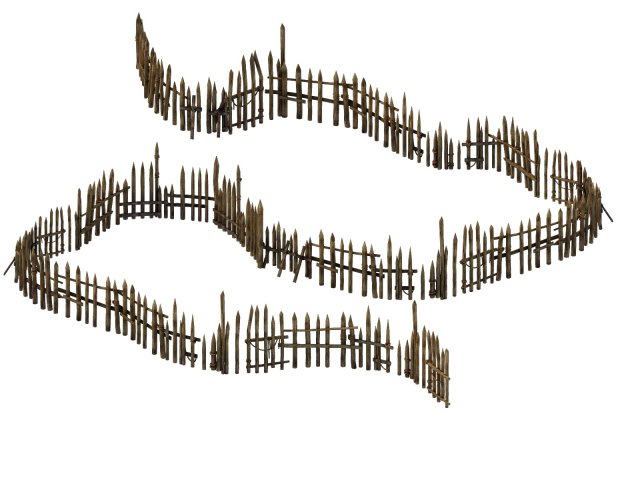 Game Model – prairie scene – wooden fence fence fe 3D Model