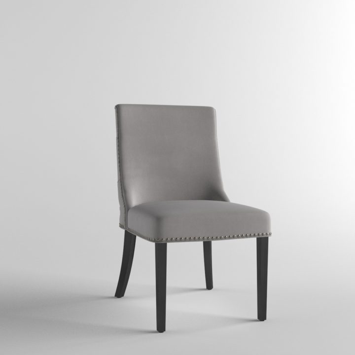 3D model Grey Chrome Stud Button Chair 3D Model