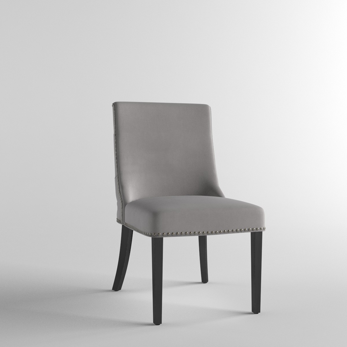 3D model Grey Chrome Stud Button Chair 3D Model