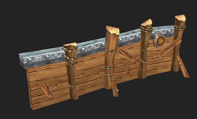 Game Model Arena – dwarf wall 001 01 3D Model