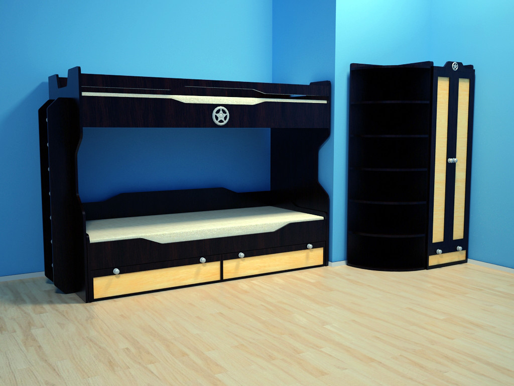 3D Childrens bed 2 – M1217 3D Model