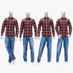 3D Jeans and shirt set 3D Model