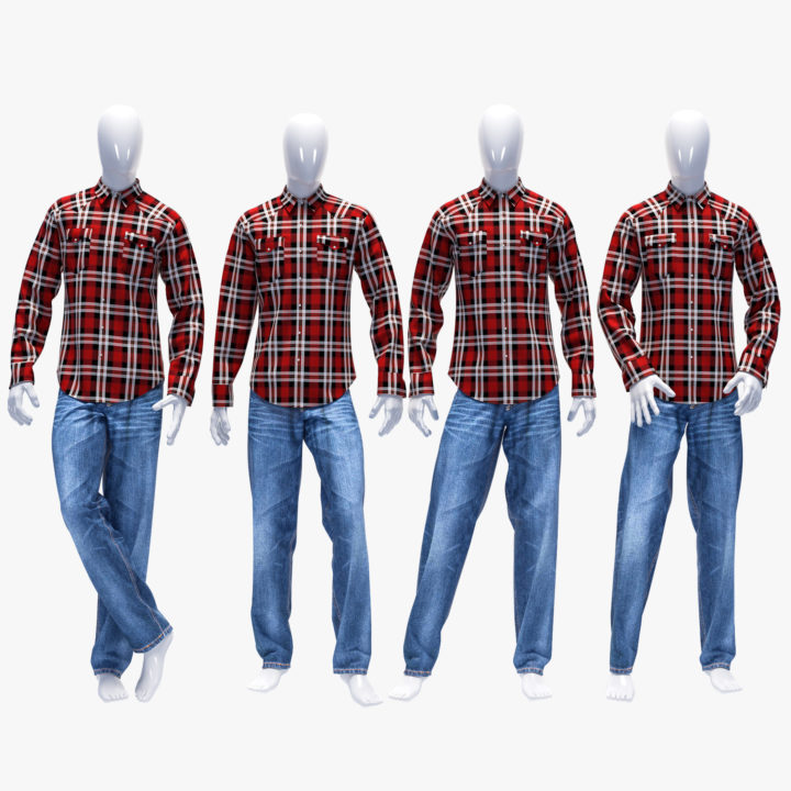 3D Jeans and shirt set 3D Model
