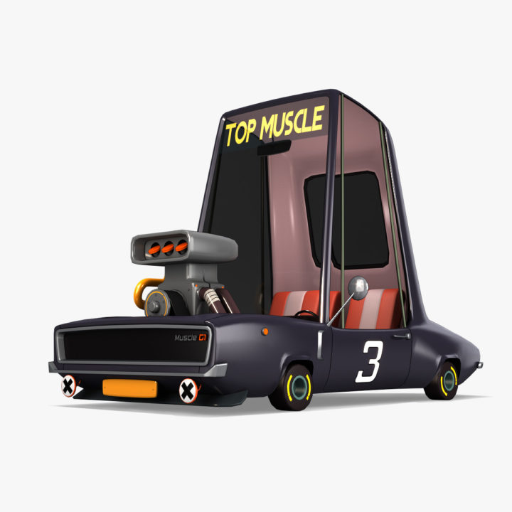 Cartoon Muscle Car model 3D Model