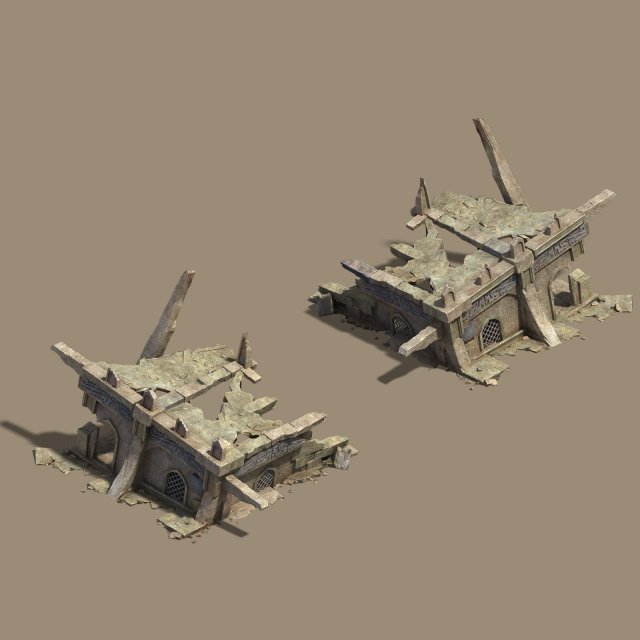 Desert – Broken Buildings 3D Model