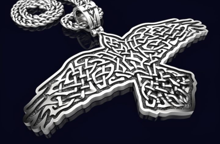 Raven Necklace 220 Viking 3D print model 3D Model