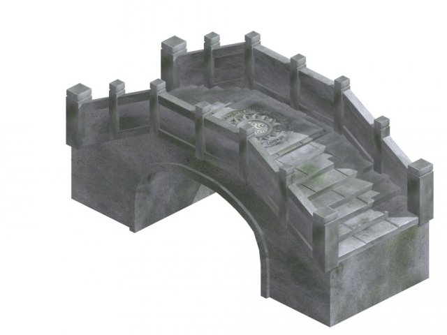 Stone arch bridge 3D Model