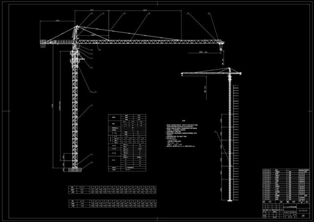 QTZ100 tower crane drawing Free 3D Model