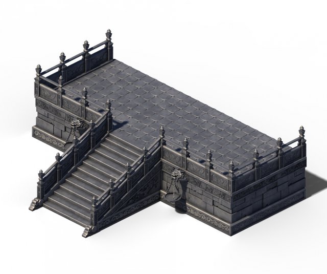 Building – Stairway Platform 01 3D Model