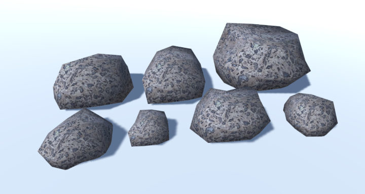 3D Small Ground Rock Pack 6 3D Model