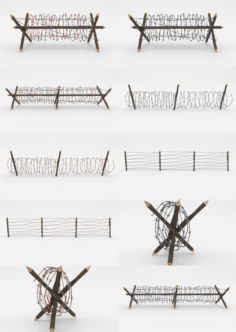 Barb Wire Obstacle Collection 3D Model