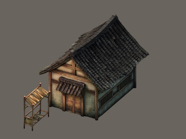 Game model – small village wooden house 02 3D Model