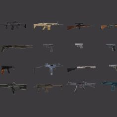 Low Quality Weapon Pack						 Free 3D Model