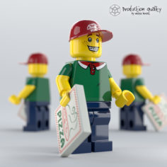 Lego Pizza Delivery Man 3D Model