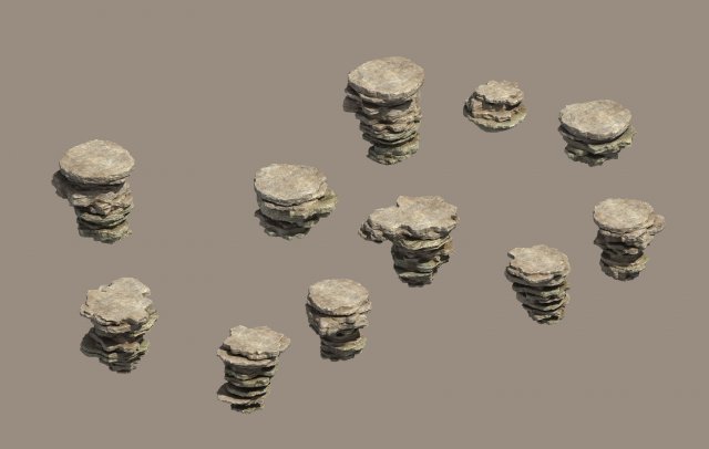 Mountain wall – stone 3D Model