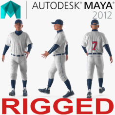 Baseball Player Rigged Generic 5 for Maya 3D Model