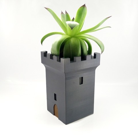 Medieval tower planter with courtyard 3D Print Model