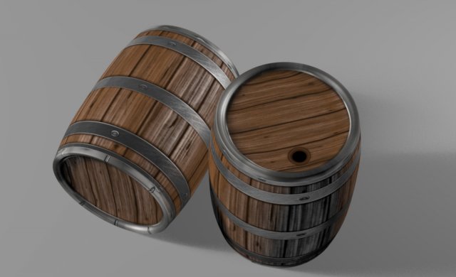 Wooden barrel 3d model 3D Model