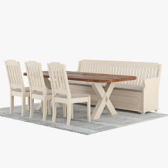 Nygrd spisestue med X-fot bord 3D Model