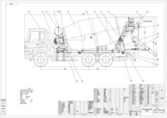 9 cubic meters of concrete mixer truck Drawings Free 3D Model