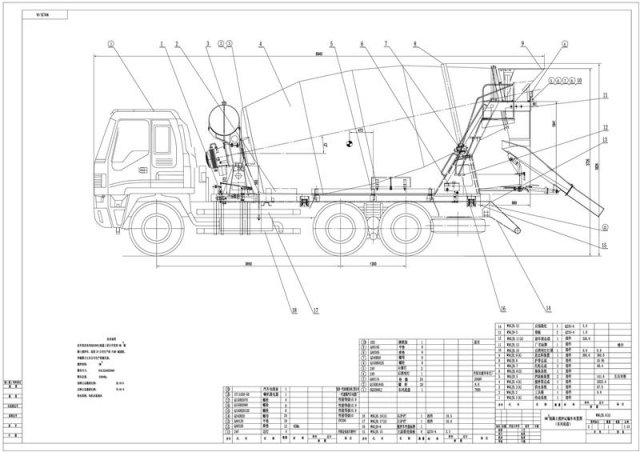 9 cubic meters of concrete mixer truck Drawings Free 3D Model