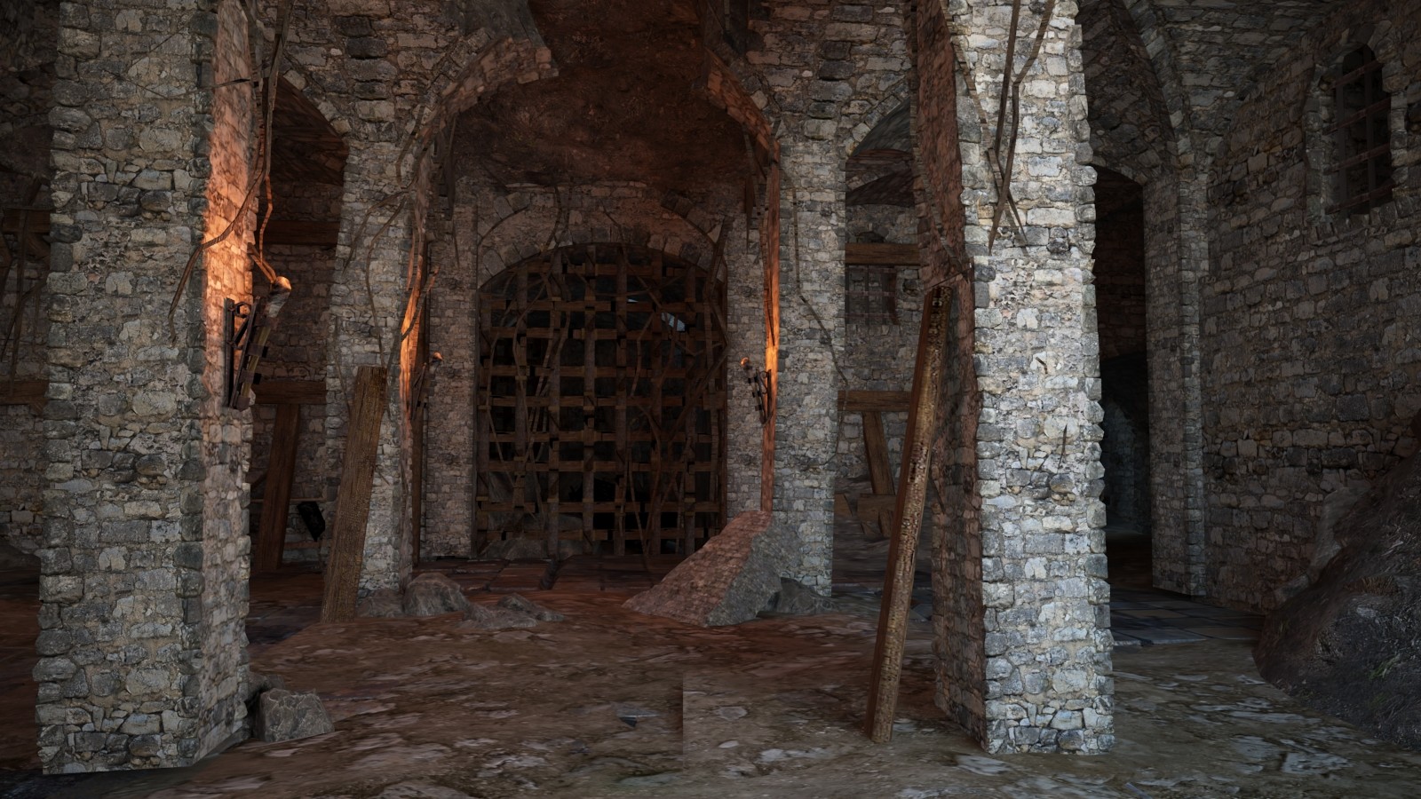 A 3D scene model of a cellar basement building 3D 3D Model