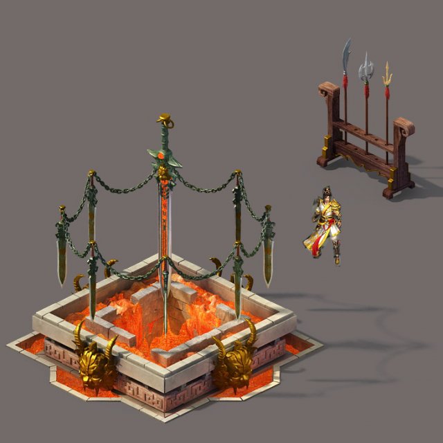 Barracks – sword furnace 3D Model