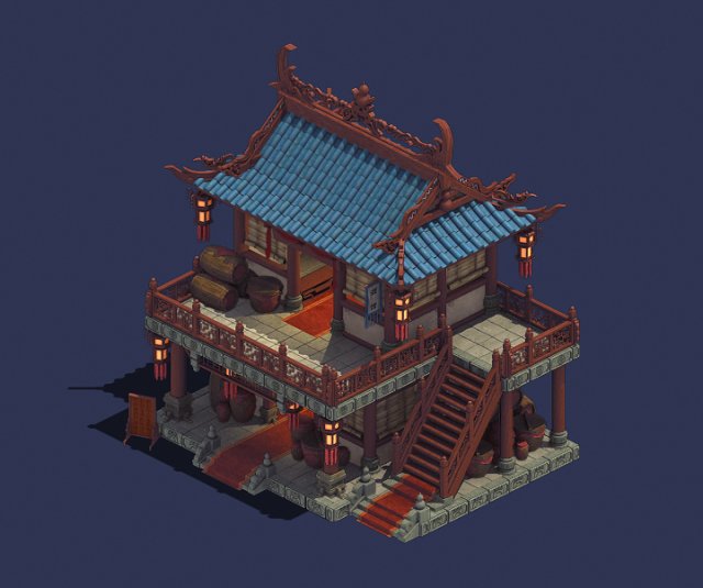 Ancient Chinese City – Pub 02 3D Model