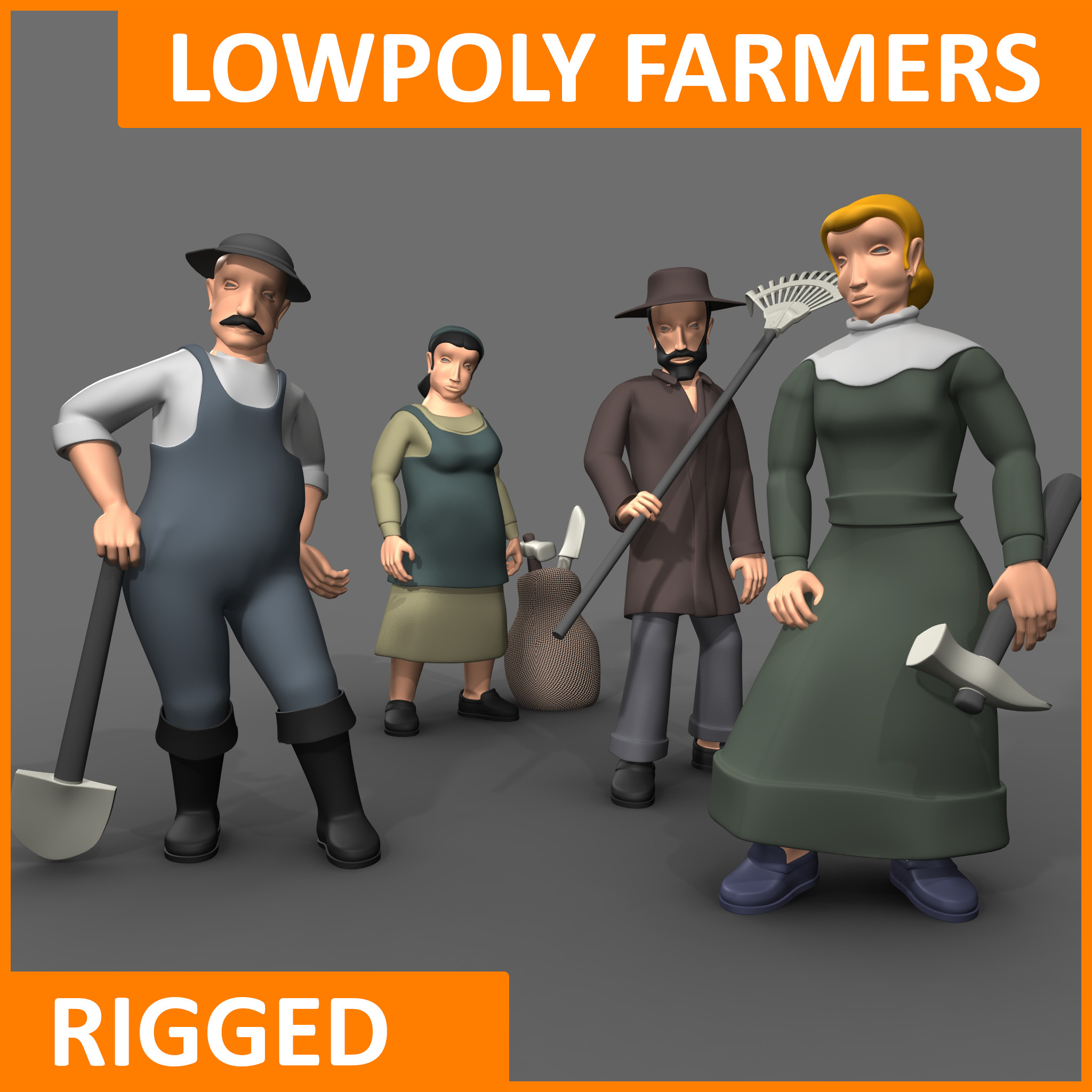 Farmers 3D Model