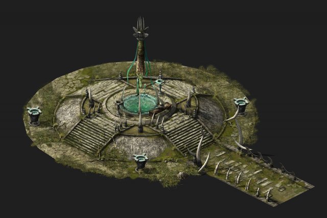 Game Models – poison Valley Scene – Duwang altar 0 3D Model