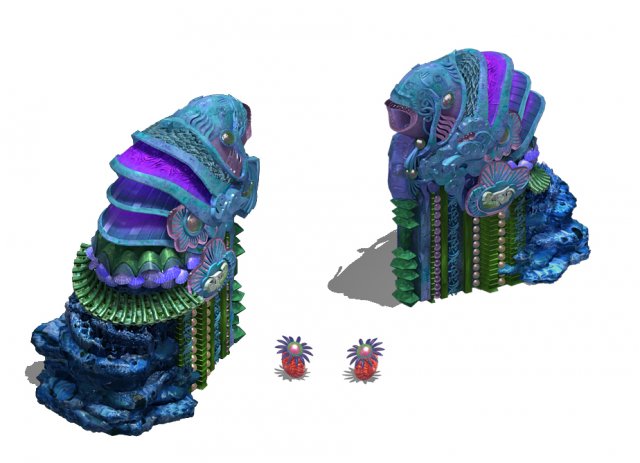 Underwater Palace – entrance statue 3D Model