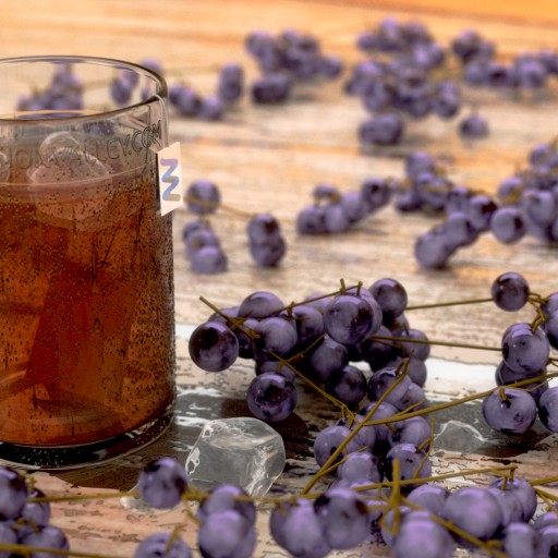iced tea and grapes						 Free 3D Model