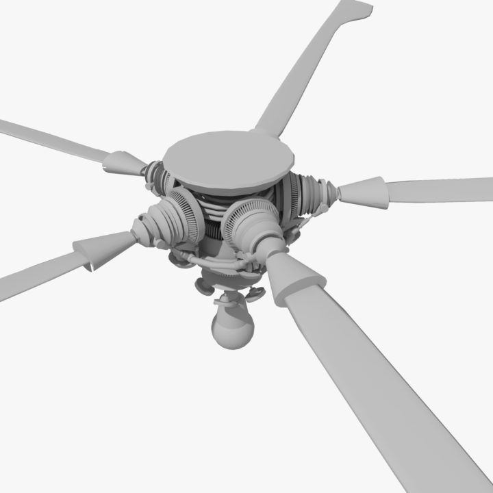 Mech Helicopter Propeller Wing 3D Model