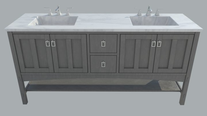 3D Bathroom Double Vanity 3D Model