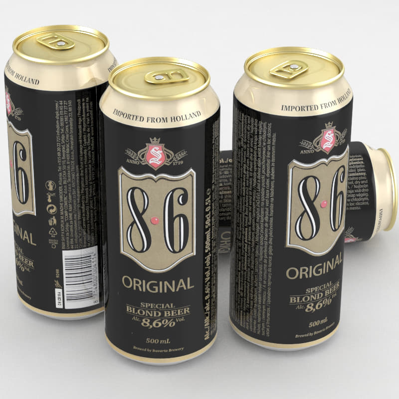 Beer Can Bavaria 86 500ml 3D Model